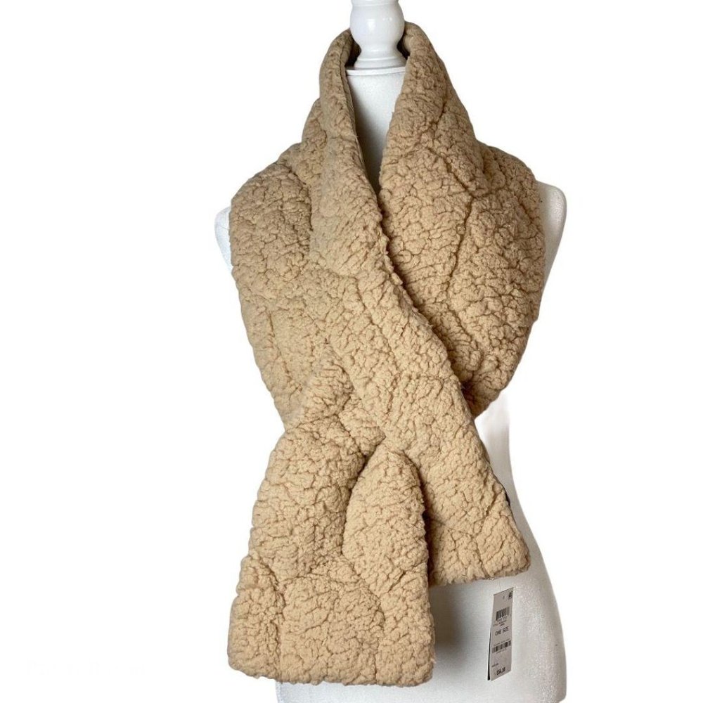 INC Reversible Quilted Teddy Faux Fur Puffer Muffl